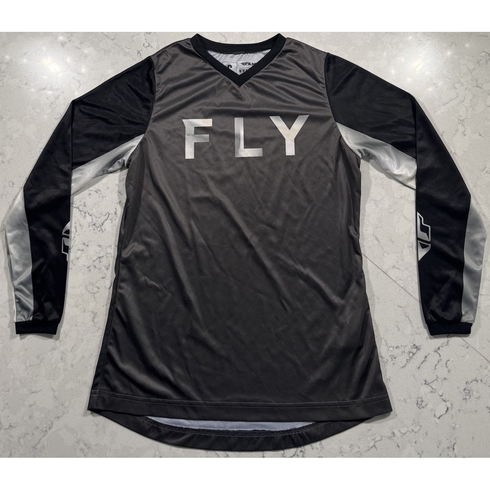 Fly Racing F-16 Jersey Womens Small Black Gray Motocross Dirt Bike ATV MTB MX